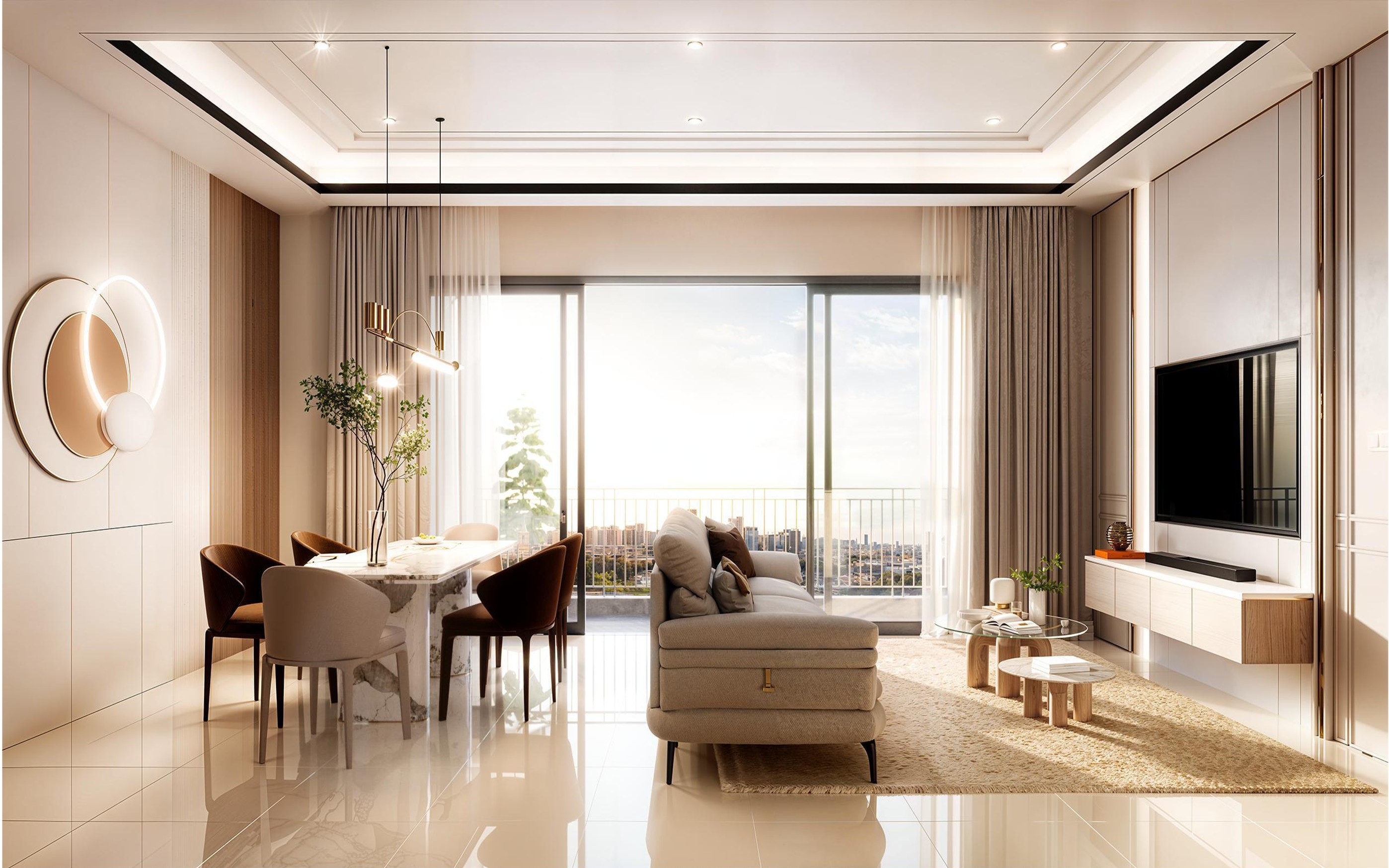 Spacious living room interior